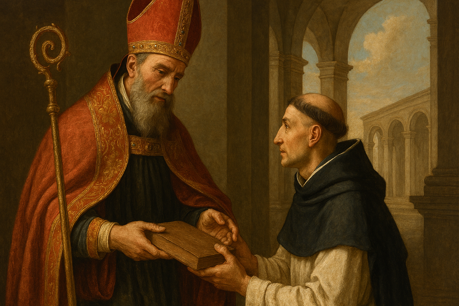 Saint Augustin donne sa Règle à Saint Dominique